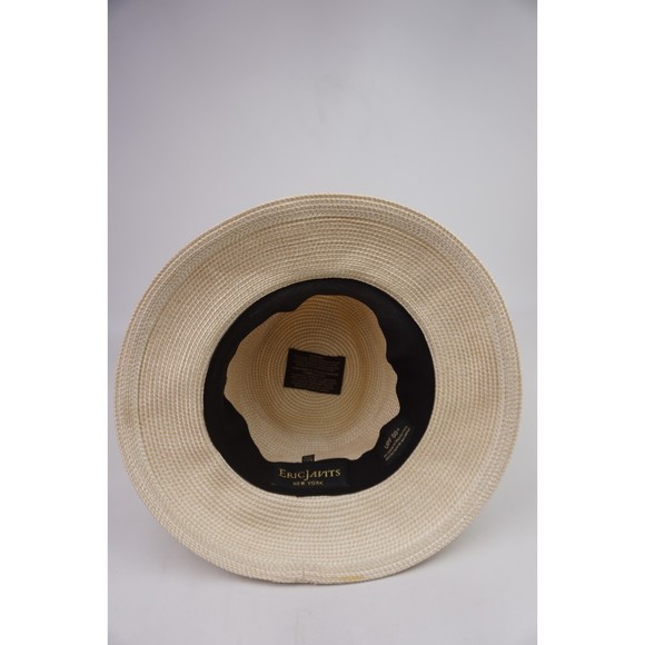 Eric Javits Women's Classic Squishee Straw Packable Fedora Sun Hat Cream/ Black - Picture 5 of 5